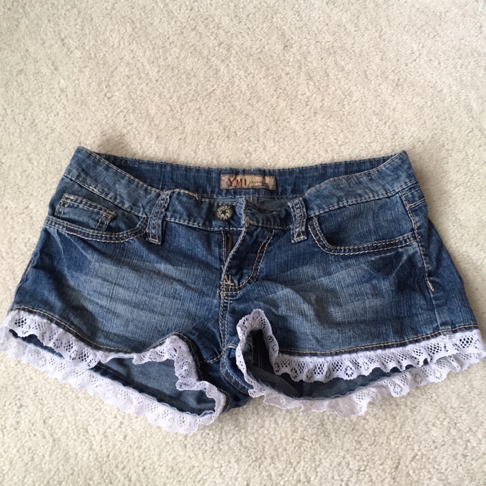 ‼️3 for $20! YMI Jean shorts with white lace